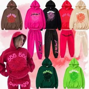 Spider Hoodie Hoodie SP5der Young Thug 555555 Men's Hoodie Women's Hoodie Foam Print Spider Web Pattern Pink Sweatshirt Y2K Long Pants