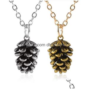 Pendant Necklaces Personalized Pine Necklace Metal Plant Fashion Accessories With Chain Drop Delivery Jewelry Pendants Dh9Al