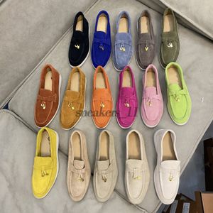 Designer Loro Summer Charms Open Walk Casual Shoes Women Men sneakers Leather Suede Loafers Pink green blue Black orange multicolour outdoor Trainers