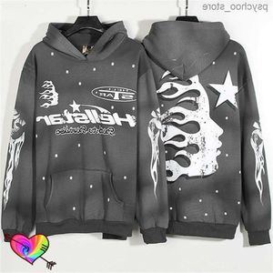 Hoodies Sweatshirts 2023fw Wool Men's Faded Grey Hellstar Snowflake Graphic Zipper Vintage Hoodie Q23082 Wholesale