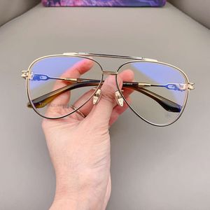 Designer Ch Cruz Óculos Quadro Cromos Marca Óculos De Sol Grande Miopia Rosto Puro Titânio Espelho Grau Plano Coração Luxo Quadros de Alta Qualidade 2024 Evvu