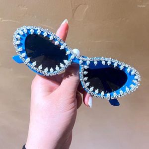 Óculos de sol 2023 mais recente diamante senhoras marca designer gato olho festa óculos strass temporada viagem decoração eyewear