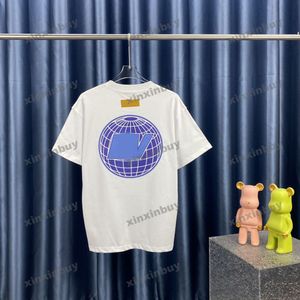 Xinxinbuy 2024 Erkekler Tasarımcı Tee T Shirt Toprak Mektup Baskı 1854 Mürettebat Boyun Kısa Kollu Pamuk Kadınlar Siyah Beyaz S-2XL