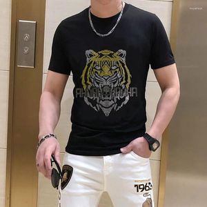 남자 T 셔츠 드릴 탑 남성 티셔츠 브랜드 여름 성격 잘 생긴 짧은 슬리브 남자의 캐주얼 Tshirt 006