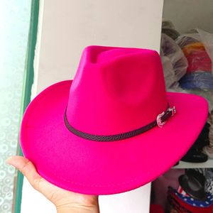 Water Drop Rose Red Cappello da cowboy Accessori per cintura Gronda arricciata Jazz Sunset Travel Beach Cappello da cowboy da cavaliere 240116