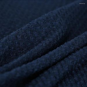 Bekleidungsstoff, 151 cm breit, 480 g/m Gewicht, blauer gestrickter Tweed-Acryl-Polyester für Herbst und Winter, Mantel, Jacke, Kleid, E953