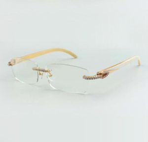 UNISEX Designer Medium Diamond Metal Frame 3524012 Naturalne białe buffy Świątynie Rogu Rozmiar 3618140 mm9274205