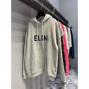 Men's Large Sweater Eline Hoodies Autumn and Winter Letter Logo Printed Pocket Trend Loose Hooded Pullover for Men and Women 614 721