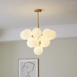 Ljuskronor moderna ledglasbollar post guld hängande hängande belysning vardagsrum restaurang lampa lyster