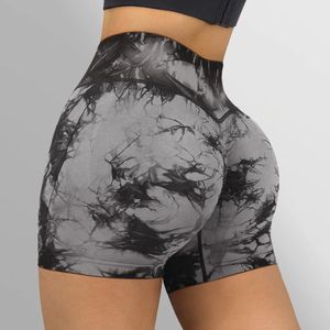 Saias de ioga shorts Women Women Workout sem costura tie tie corante fiess leggings mulheres 2022 esportes scrunch butt shorts push up booty shorts de ginástica