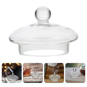Dinnerware Sets Teapot Lid Clear Teacup Delicate Cover Teapots Flower Glass For Household Replaceable
