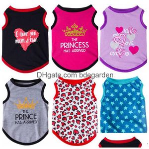 15 Color Wholesale Cotton Dog Apparel Sublimation Dogs Shirts Summer Pet Shirt Vest Printed Cute Breathable Puppy Sweatshirt Pup Pe Dhpbk