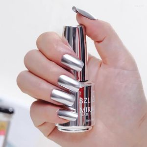 Polsk nagellack metallisk spegel glitter lackar metall silver konst 18 ml