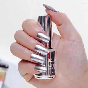 Esmalte polonês espelho metálico glitter vernizes metal prata arte 18ml