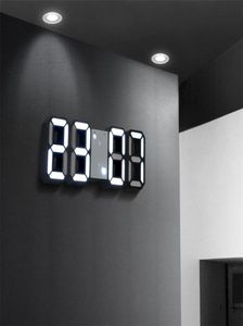 LED Large Digital Tabell 3D Snooze Wake Up Alarm Desktop Electronic Watch usbaaa Powered Wall Clock Decoration LJ2012047001068