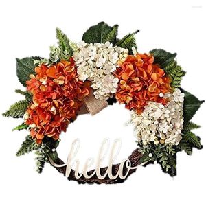 Decorative Flowers Autumn Wreaths Christmas Decoration Artificial Hydrangea Thanksgiving Garland Window Wall Door Home