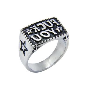 Band Rings 5pcslot FK You Star Ring 316L rostfritt stål Fashion Jewelry Biker Hip Style2991162 Drop Delivery Dhxbn