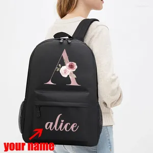 Backpack Custom Letter Name School Canvas Couple High Shoulders Laptop Unisex Backpacks For Women