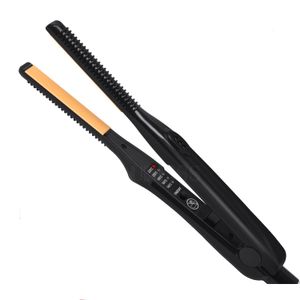 Hair Straighteners Tra Thin Mini Electric Splint Straightener Professional Small Flat Iron For Short Heating Plate Straightening Iro Dhenx