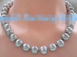 Necklaces 18" AAA 910MM SOUTH SEA NATURAL gray PEARL NECKLACE 14K CLASP