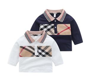 Spring Autumn Baby Boys Girls shirts Lovely Kids Long Sleeve Striped Tshirt TurnDown Collar Childern Cotton Casual Shirt Child P2929678