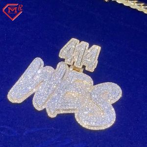 Sterling Sier Charms Pendant Hiphop Hand-Make Iced Out VVS Moissanite Custom Pendants