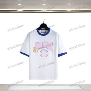 Xinxinbuy 2024 Мужская дизайнерская футболка Дракон Париж с буквенным принтом с круглым вырезом с коротким рукавом из хлопка женская Черный белый абрикос S-3XL