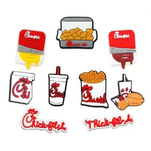 Charms 9 Styles Fast Food Chickens Clog Cartoon Shoecharms Schnalle Modeaccessoires Armband Dekoration Party Geschenk Drop Delivery J Dhuar