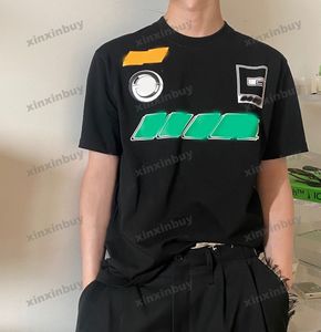 Xinxinbuy 2024 Мужская дизайнерская футболка с большим буквенным принтом для любителей круглого выреза с коротким рукавом из хлопка для женщин Черный S-2XL