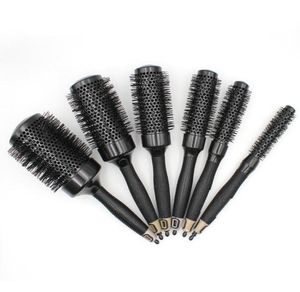 Hårborstar 6 Sizelot Brush Nano Hairbrush Thermal Ceramic Jon Round Barrel Comb Hairdressing Salon Styling Torkning Curling7532472