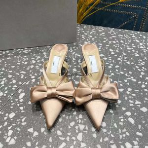 Jimmyness Choo Sandals high quality shoes Luxury Design Dinner Bow Spring and New Products Explosive Single Shoe Sandals Mesh Gauze Drill Real Silk Single Shoes