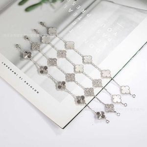 Joyería de diseñador Pulsera de lujo Cadena de eslabones VCF Caleidoscopio Pulsera de trébol Van de oro de 18 quilates con cristales brillantes y diamantes Regalo perfecto para mujeres y niñas CZI5