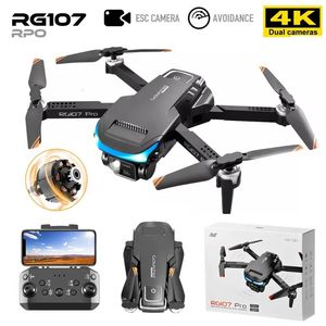 Aeronave Elétrica RC Aeronave RG107 Pro Drone 4K Profissional Dual HD Câmera FPV Mini Dron Fotografia Aérea Brushless Motor Dobrável Quadco