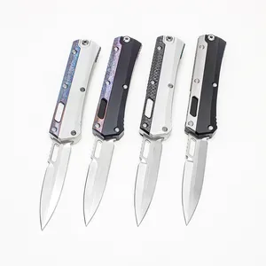 Custom Tactical Pocket Knives Glykon Handmade Mirror M390 Blade Aluminum Handle Carbon Fiber Titanium Parts Practical Outdoor Equipment Survival EDC Tools