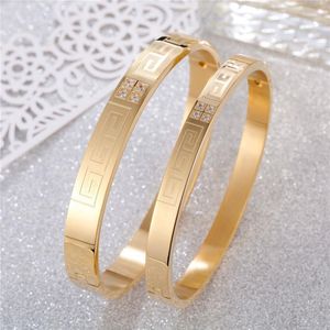 Trendigt rostfritt stål armband armband för kvinnor män gul guld ros guld färg tjej älskare mode smycken tillbehör249q