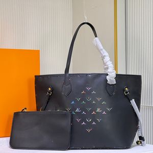 Designer Tote Bag Gradient Letter Logo Composite Bag Läder Hög kapacitet Bagwallet String Black Handbag Luxury Crossbody Shoulder Bag For Women