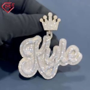 Подвеска в стиле хип-хоп с надписью Sterling Sier Iced Out Vvs из муассанита на заказ