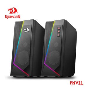 Speakers Redragon Gs520 Anvil Aux 3.5mm Stereo Surround Music Rgb Speakers Sound Bar for Computer 2.0 Pc Home Notebook Tv Loudspeakers