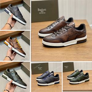 Berluti 2024 handgefertigte Leder-Sneaker-Schuhe, Top-Qualität, Herren, lässig, echte Stickerei, klassische Trainer, Liebhaber-Turnschuhe mit Box, Top-Level-Version