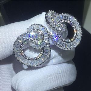 Luxus Büro Dame Tropfen Ohrring 925 Sterling Silber 5A Cz Verlobung Hochzeit Baumeln Ohrringe für Frauen Braut Geschenk2533