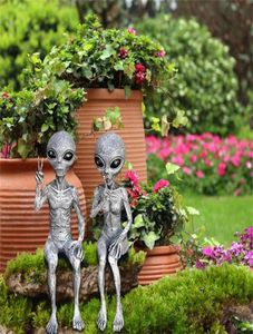 宇宙空間エイリアンの彫像ベビーフレームの彫像ホームインテリアと屋外の装飾Jardineria Decoracions Garden Accessories6105556