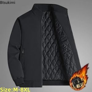 2023 outono inverno velo grosso jaqueta masculina quente blusão gola de pele casaco masculino marca moda lã cordeiro parka 8xl 231229