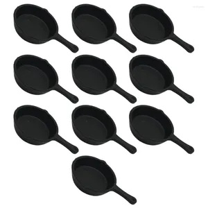 Pans 10 Pcs Pan Pendant Miniature Frying Ornament Model Kitchenware House Adornment Plastic Micro Scene Utensils