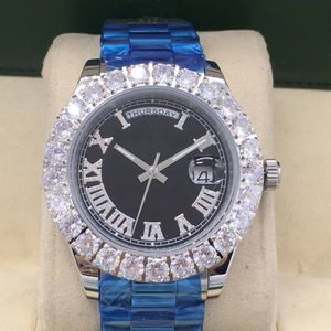 Diamantuhr Big Moissanit Herrenuhr Designer 43 mm Automatikwerk VOLLSTÄNDIG Edelstahl Golduhr Datum Orologio Uomo Saphir Sportarmbanduhren jason007