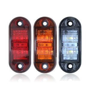 Car Emergency Lights Led Indicator Light Truck Side Marker Lamp 12-24V Waterproof For Lorry Trailer Brake Warning Lighting Amber Red Dhtak