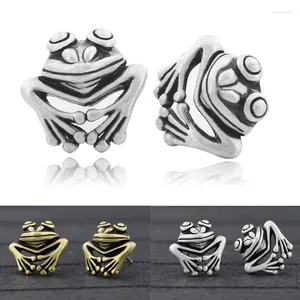 Ohrstecker Vintage versilbert Big Eye Frog Ohrring Mädchen Boho niedlich Aniamls Statement Frauen Schmuck Geschenk Pendiente