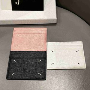 Lychee Card Holder MM6 Clip Designer Bag Light Leather Trendy Brand Card Holder Wallet 231215