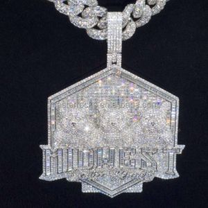 Master Rocks Jewelry Custom Iced Out Sterling Sier Hiphop Vvs Baguette Moissanite Pendant