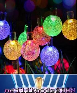 Strings LED Fairy Light, 20 stóp 30 Kryształowa kulka LED Wodoodporne światła sznurka zewnętrznego Globe Globe Fairy Starry Lights for Garden, Mard