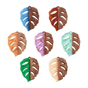 Bracelets 50pcs Resin & Wood Pendants Charms Mixed Color Drop Round Oval Rhombus for Jewelry Making Diy Bracelet Necklace Accessories